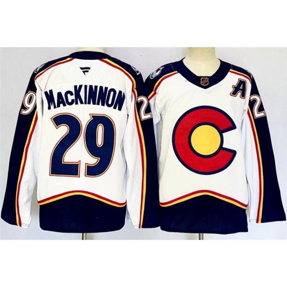 Mens Nathan MacKinnon White Stitched Jersey